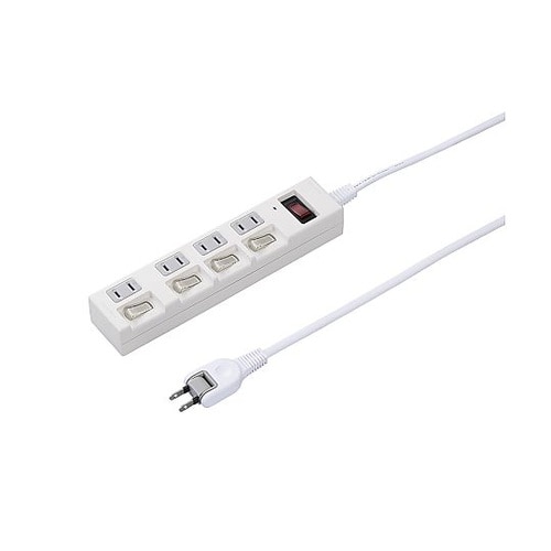 個別集中スイッチ付 節電タップ 4個口