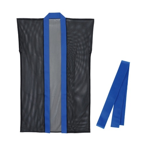 メッシュロングハッピ(ハチマキ付) 黒(