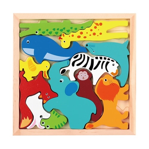 木製四角パズル どうぶつ 22005