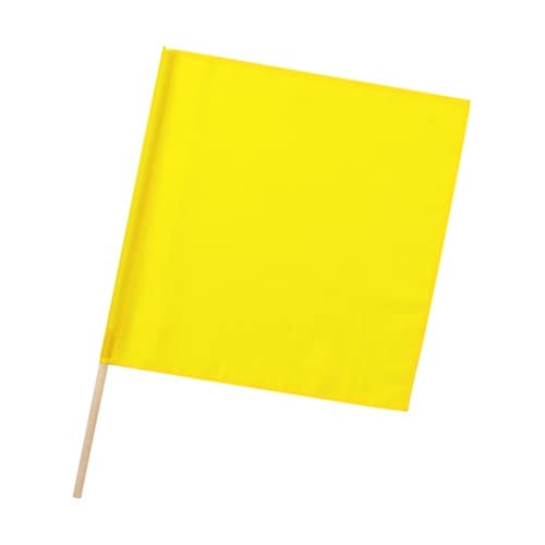 手旗 黄 旗W45×H45cm 旗竿66