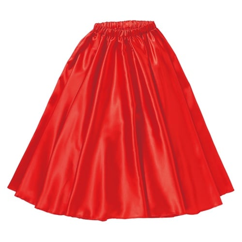 ソフトサテン ロングスカート 赤 S 1