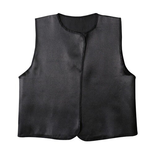 ソフトサテン ベスト 黒 S 19084