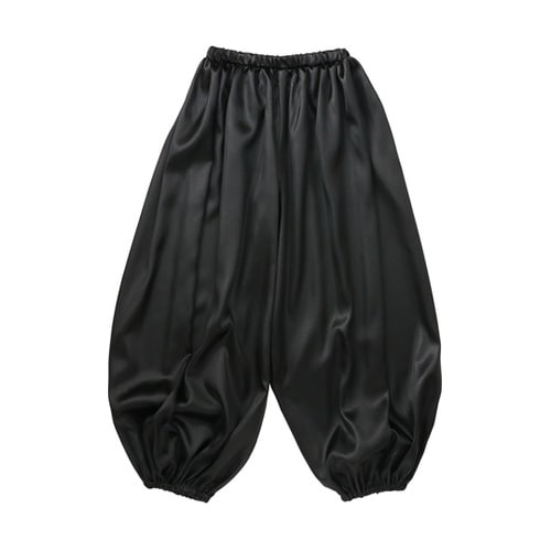 ソフトサテン サルエルパンツ 黒 M 1