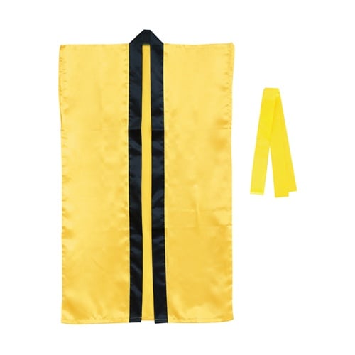 サテンロングハッピ(ハチマキ付) 黄 M