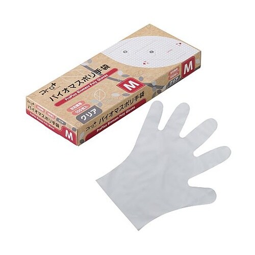 バイオマス手袋PE(ポリエチ)クリア箱入