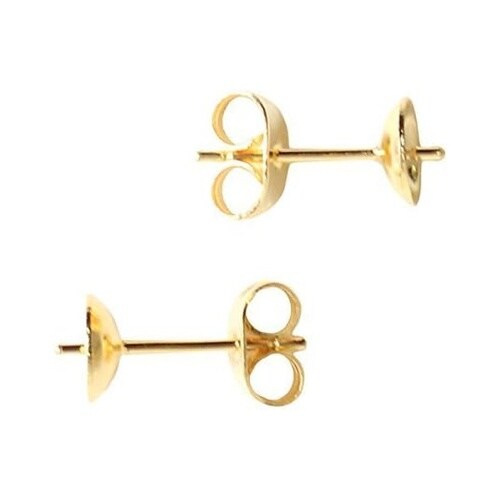 ピン付きピアス 5組入 皿6mm ゴール