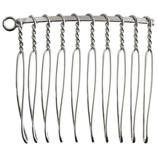 左カン付コーム 10本足 シルバー W4