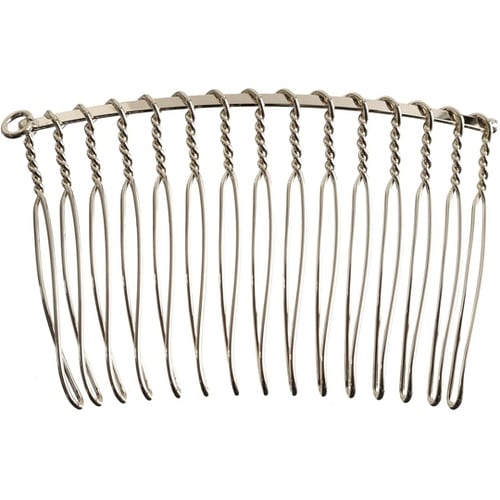 左カン付コーム 15本足 シルバー W5