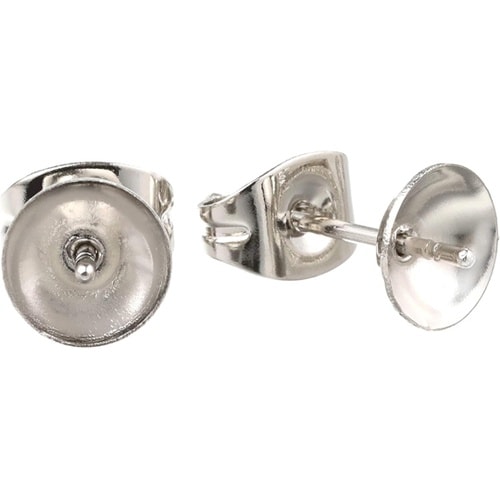 ピン付きピアス 5組入 皿6mm シルバ