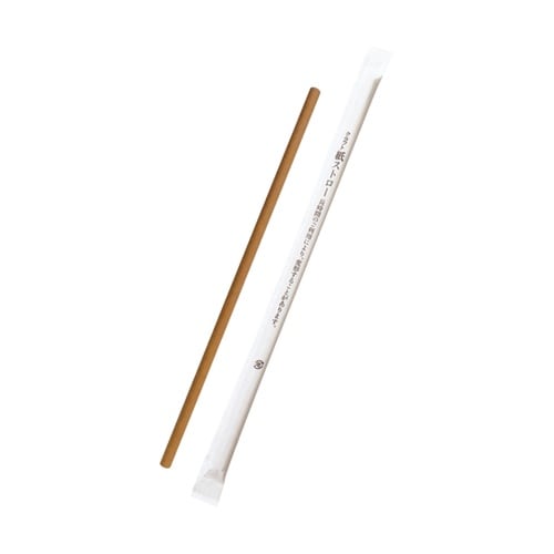 紙ストロー 紙袋入 クラフト 6φ×21