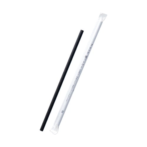 紙ストロー 紙袋入 ブラック 6φ×21