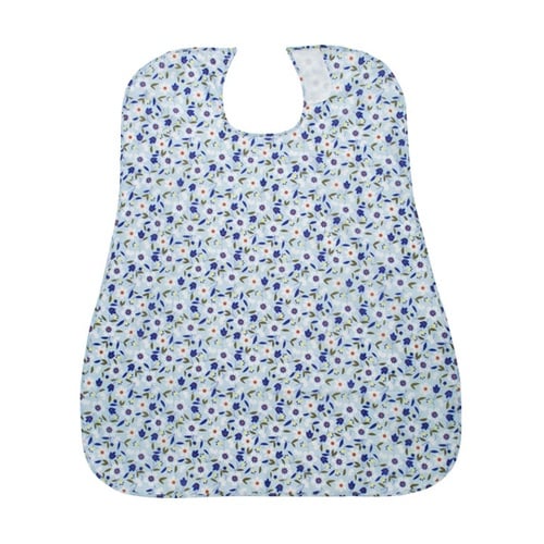 食事用エプロン 花柄ブルー CX−010
