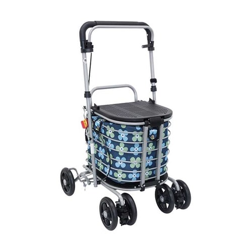 アトレ 保冷バッグ付 花柄(青ベース)