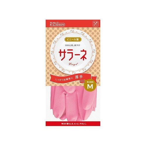 ビニール手袋 M 厚手 サラーネ ピンク
