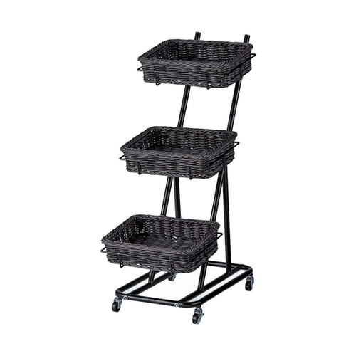 PP製バスケット付き3段スタンド 角型