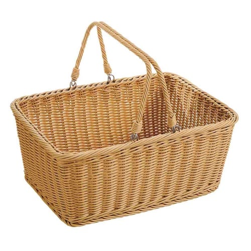 PP製バスケット 買い物カゴ(取っ手付き