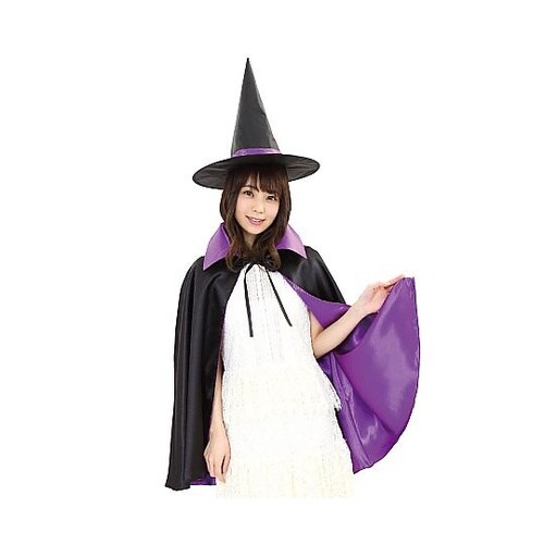 リバーシブル2カラーマントセット(黒帽子