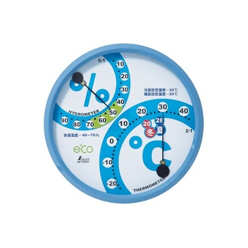 70501 温湿度計F−2L環境管理丸型