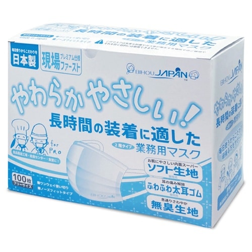 業務用2層マスク 100枚入 フリーサイ