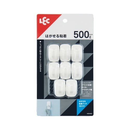 剥がせる粘着フック 8個入 耐荷重500