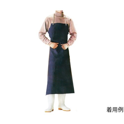 抗菌胸付前掛(ロープ紐)ネイビー LL