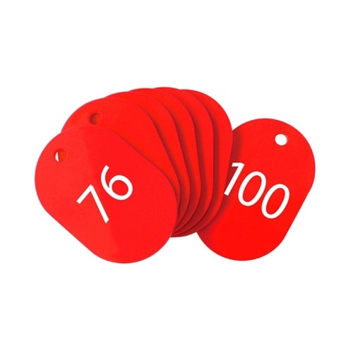 スチロール番号札 小 76ー100 赤