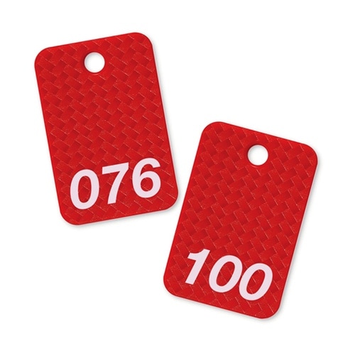 スチロール番号札 76ー100 赤 1箱