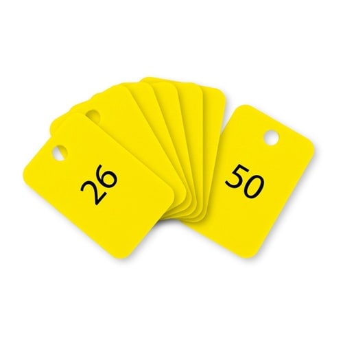 スチロール番号札 26ー50 黄 1箱(