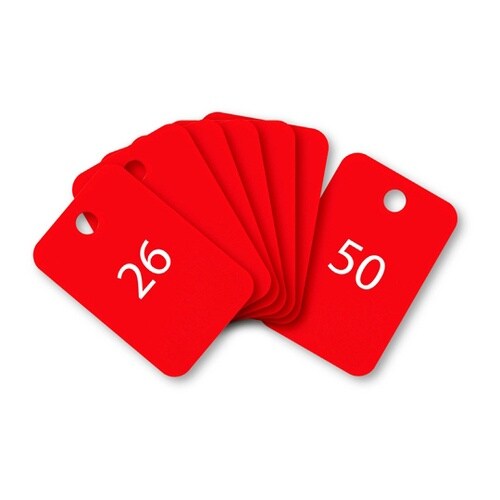 スチロール番号札 26ー50 赤 1箱(