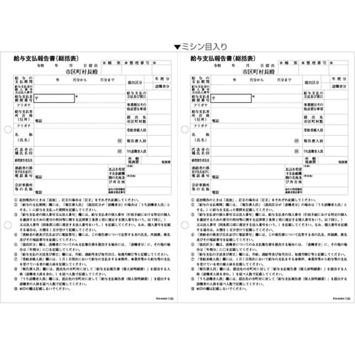 給与支払報告書(総括表)A42面 1冊(