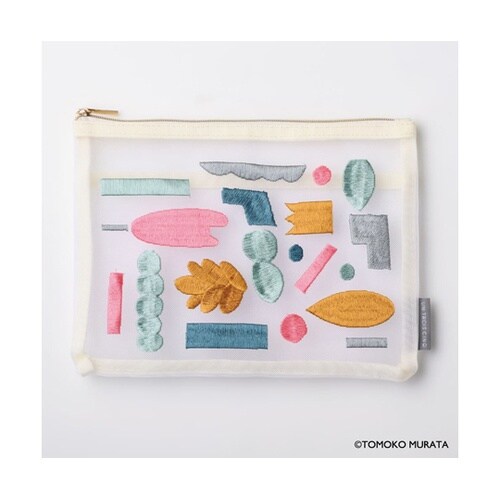 ムラタトモコ 刺繍メッシュポーチ Har