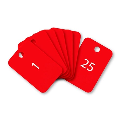 スチロール番号札 1ー25 赤 1箱(2