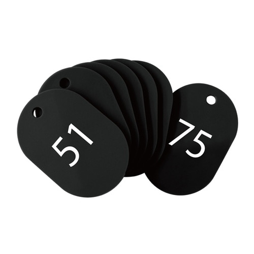 スチロール番号札 小 51ー75 黒 1