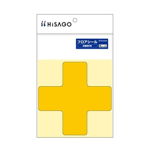 フロアシール区画表示用十字型黄 1個(4