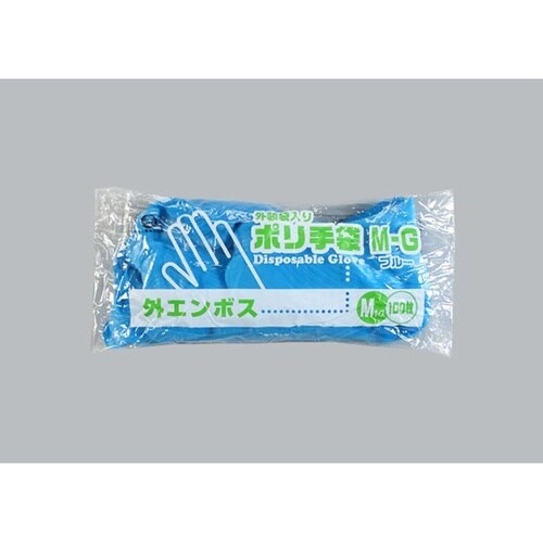 衛生資材 ポリ手袋外エンボス 外装入 M