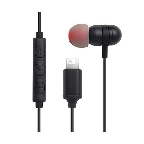 MFIライトニングイヤホン ブラック F