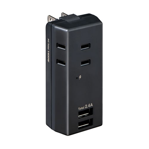 耐雷USBタップ3個口2ポート 2.4A