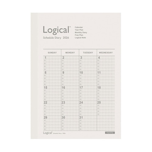 ロジカルダイアリー2026月間ノートタイ