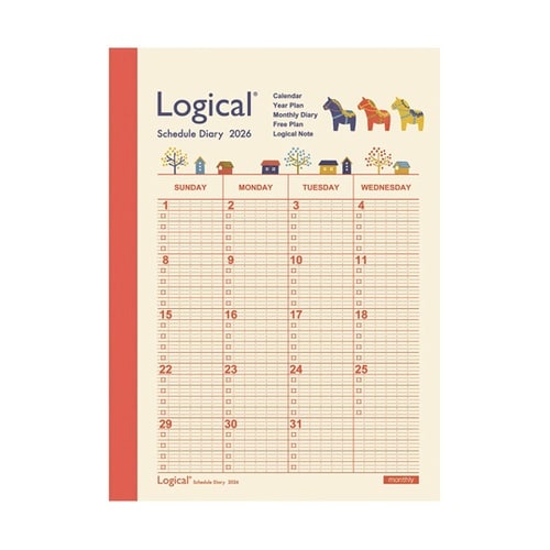 ロジカルダイアリー2026月間ノートタイ
