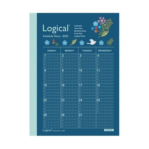 ロジカルダイアリー2026月間ノートタイ
