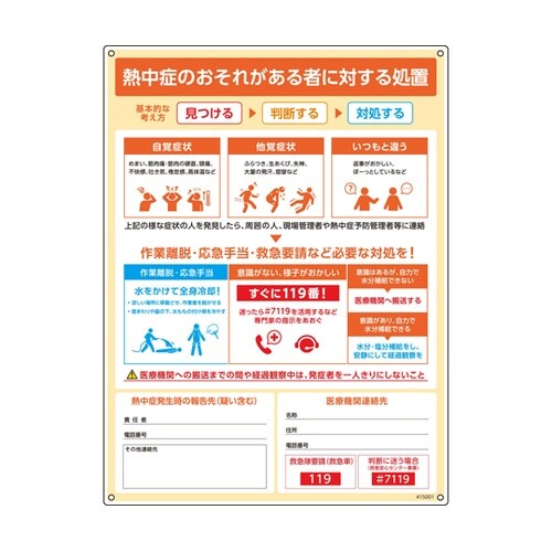 熱中症初期対応標識 HPM−001 60