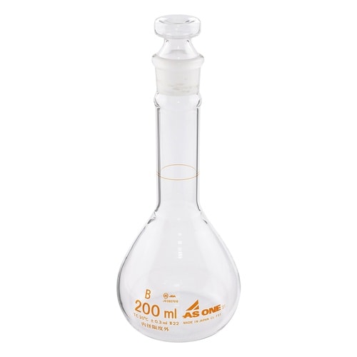 短型メスフラスコ 白 200mL(酸洗浄