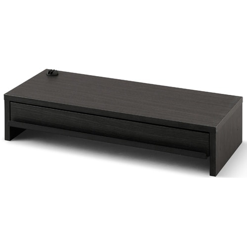 モニター台 引出し付き ブラックオーク