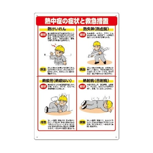 HO502熱中症対策標識 症状と救急措置