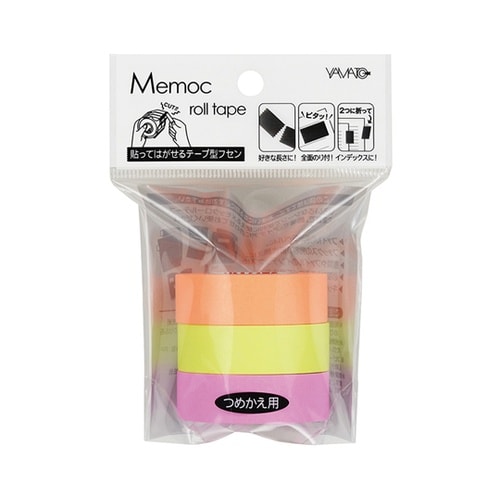メモックロールテープ蛍光カラー詰替 1袋