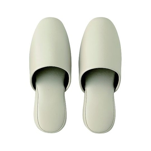 シボナシレザー風スリッパ サンドベージュ