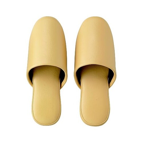 シボナシレザー風スリッパ イエロー M