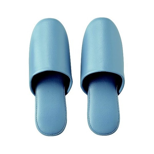 シボナシレザー風スリッパ ライトブルー