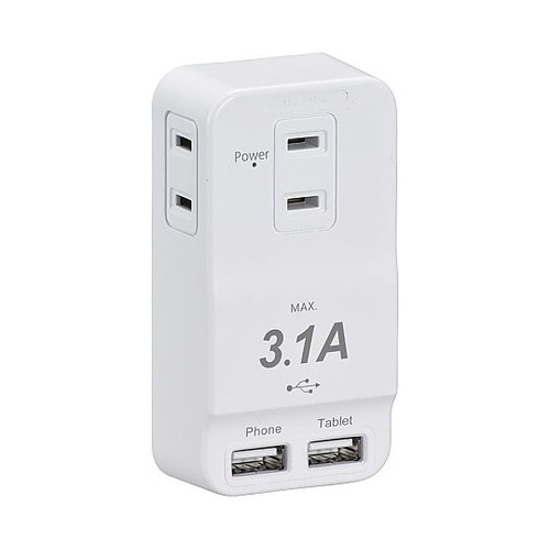 発煙ガードUSB付電源タップ(3個口 ホ