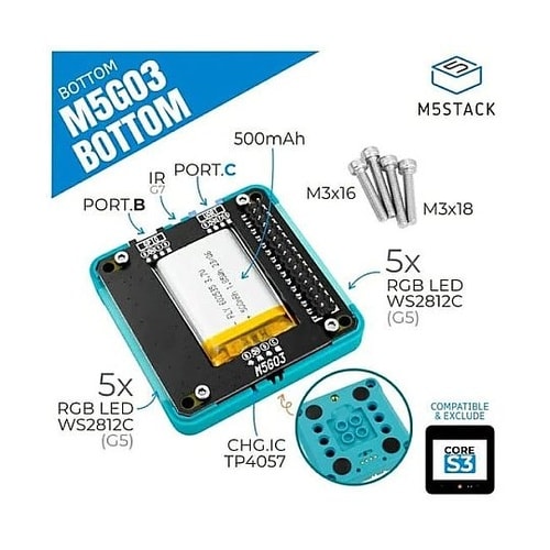 M5GO3バッテリーボトム M5STAC